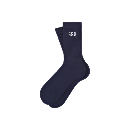 S&R Ivy Socks - Navy/White