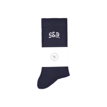 S&R Ivy Socks - Navy/White