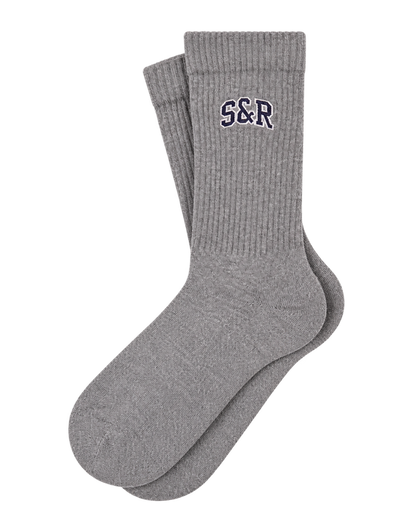 S&R Ivy Socks - Heather Gray/Navy