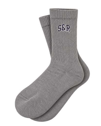 S&R Ivy Socks - Heather Gray/Navy