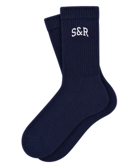 S&R Ivy Socks - Navy/White