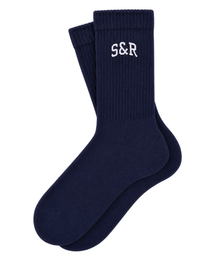 S&R Ivy Socks - Navy/White