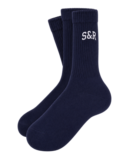 S&R Ivy Socks - Navy/White