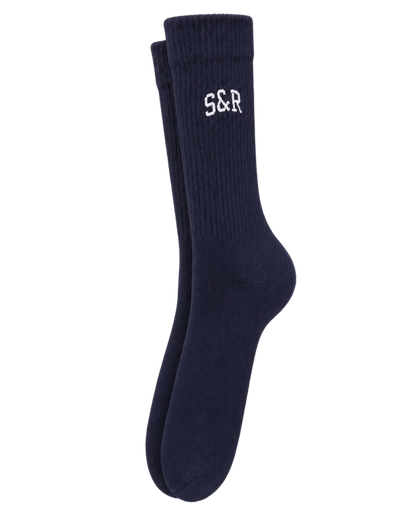 S&R Ivy Socks - Navy/White