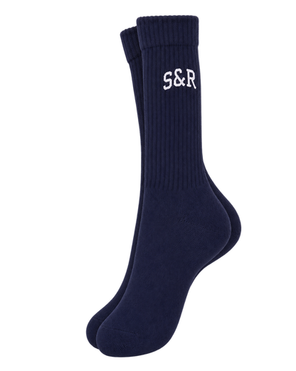 S&R Ivy Socks - Navy/White