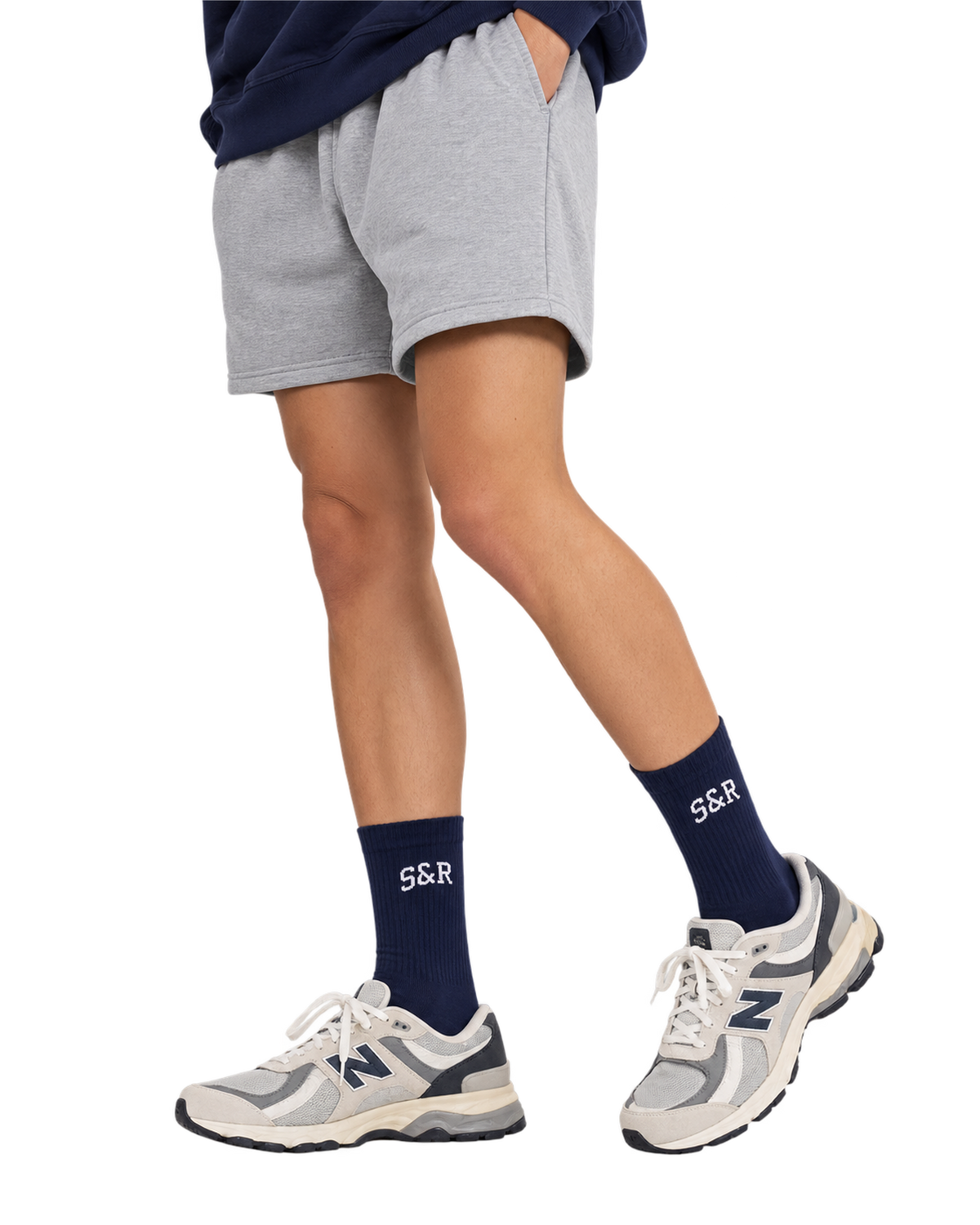 S&R Ivy Socks - Navy/White