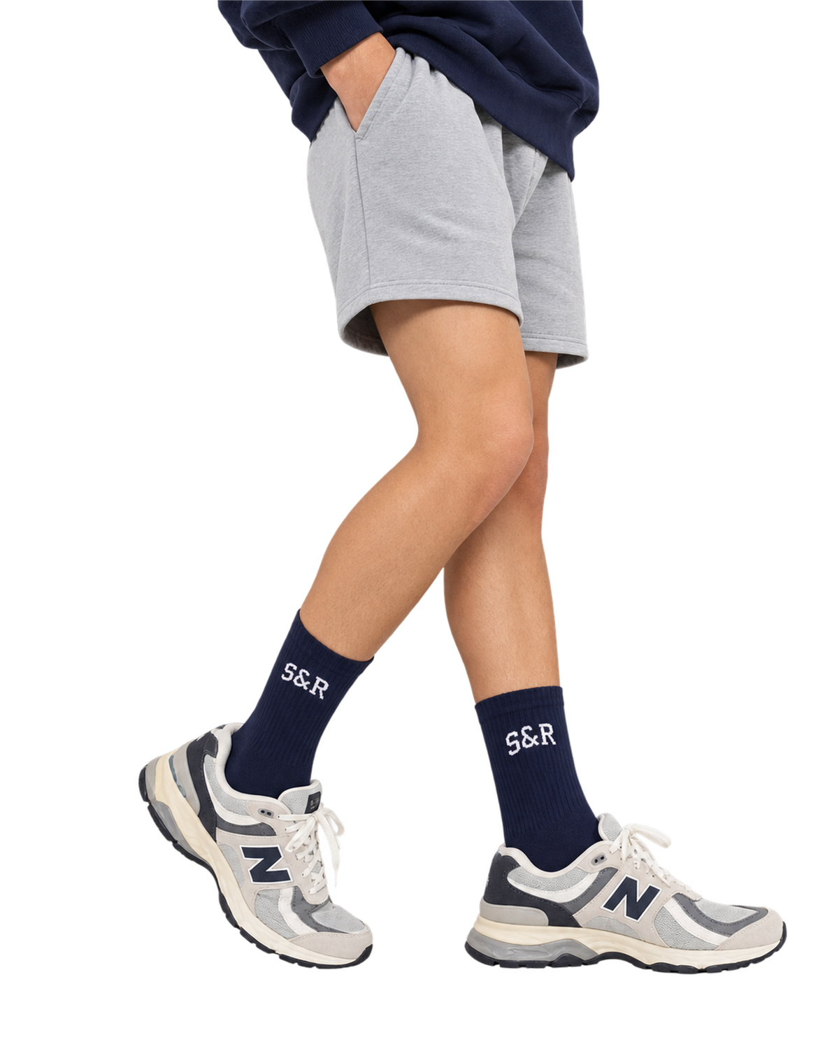 S&R Ivy Socks - Navy/White