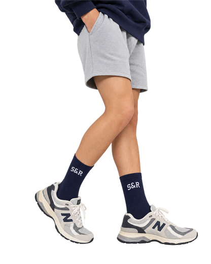 S&R Ivy Socks - Navy/White