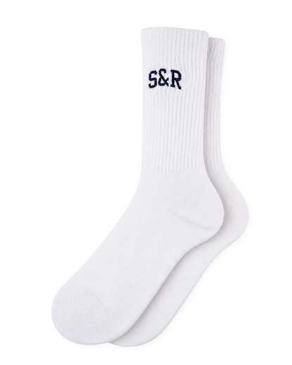 S&R Ivy Socks - White/Navy