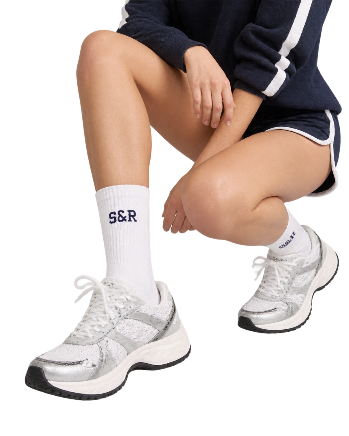 S&R Ivy Socks - White/Navy