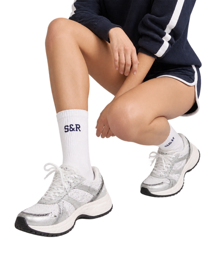 S&R Ivy Socks - White/Navy