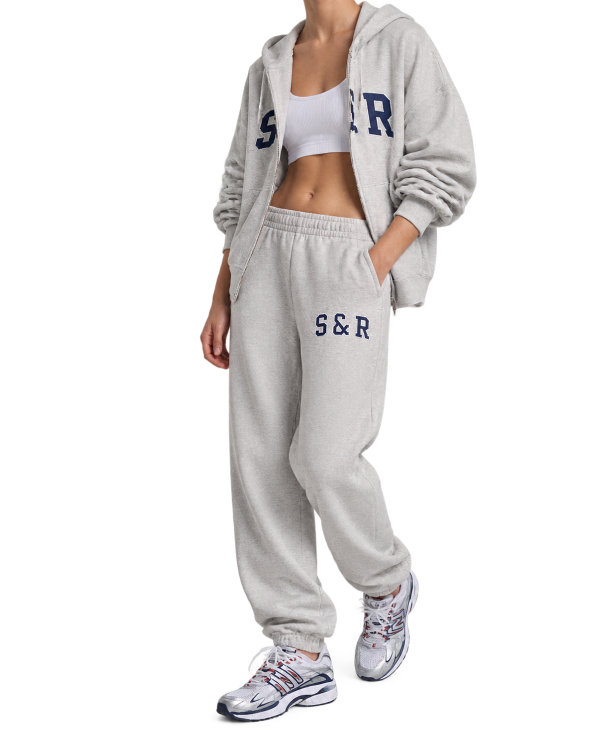 S&R Ivy Sweatpant - Heather Gray/Navy
