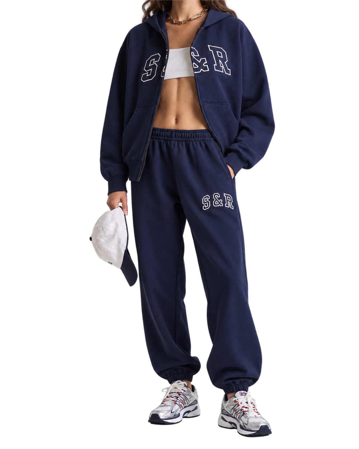 S&R Ivy Sweatpant - Navy/White
