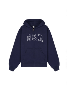 S&R Ivy Zip Hoodie - Navy/White