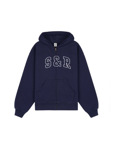 S&R Ivy Zip Hoodie - Navy/White