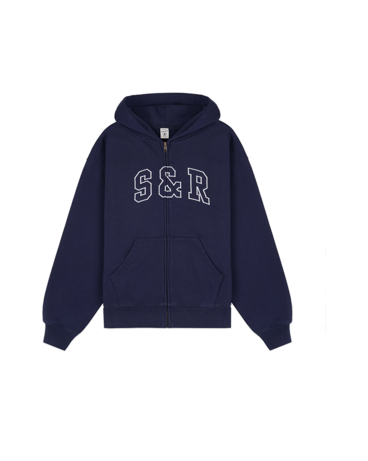 S&R Ivy Zip Hoodie - Navy/White