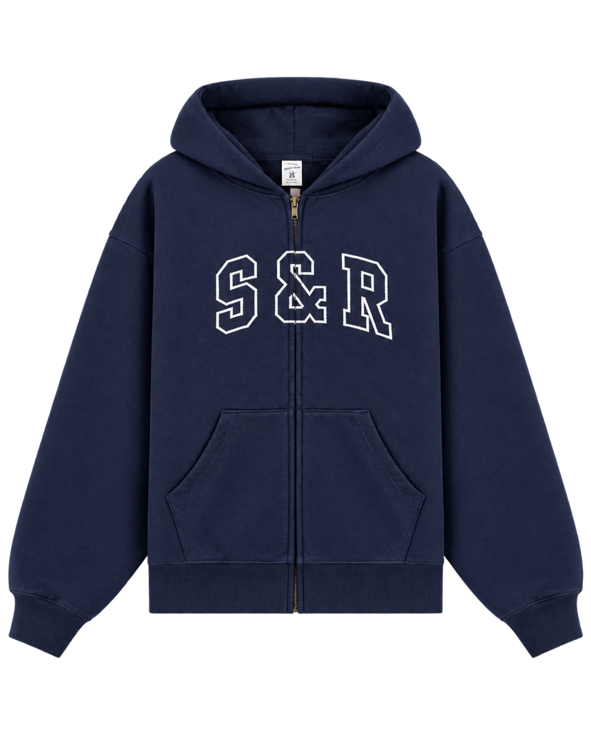 S&R Ivy Zip Hoodie - Heather Gray/Navy