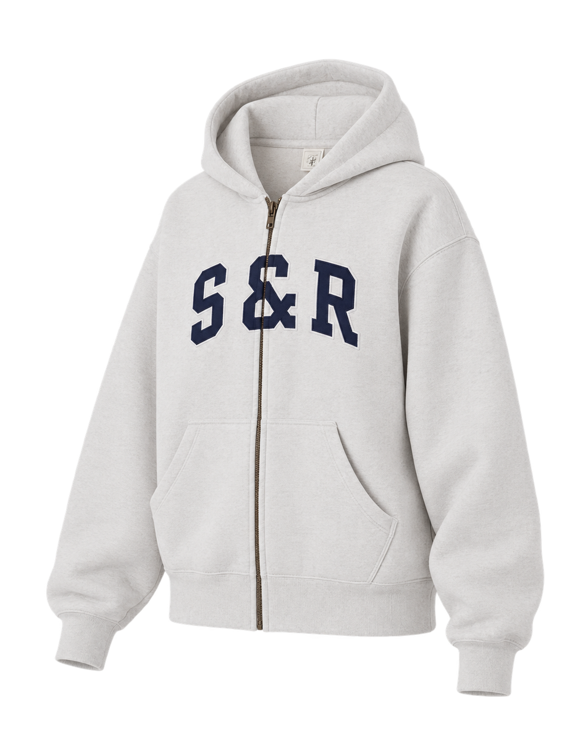 S&R Ivy Zip Hoodie - Heather Gray/Navy