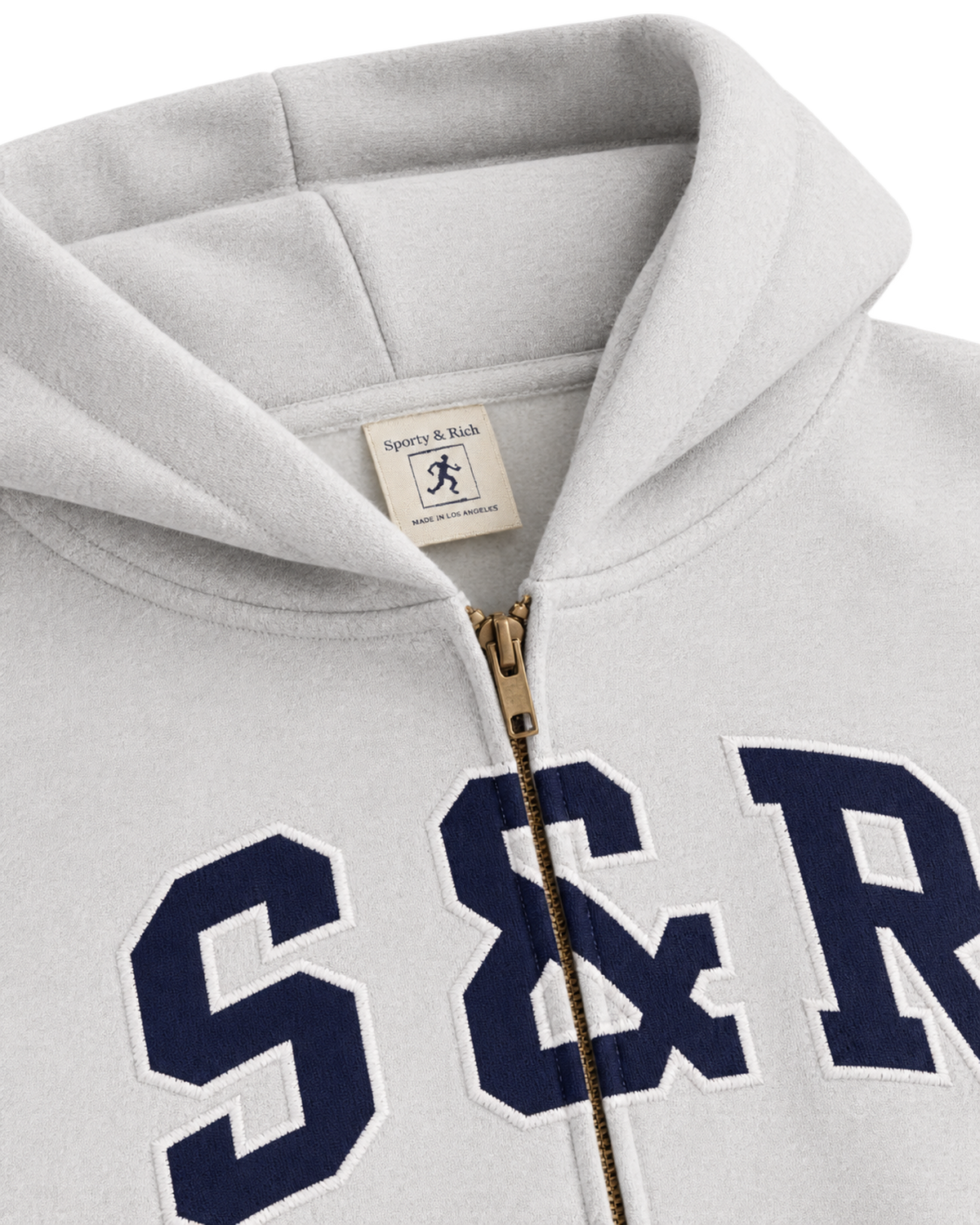 S&R Ivy Zip Hoodie - Heather Gray/Navy