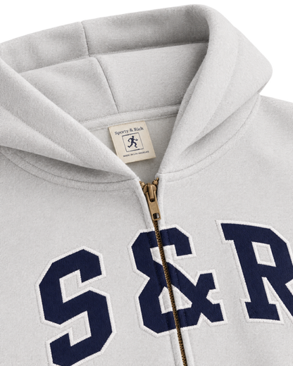 S&R Ivy Zip Hoodie - Heather Gray/Navy