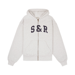S&R Ivy Zip Hoodie - Heather Gray/Navy