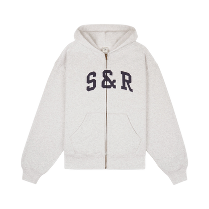 S&R Ivy Zip Hoodie - Heather Gray/Navy