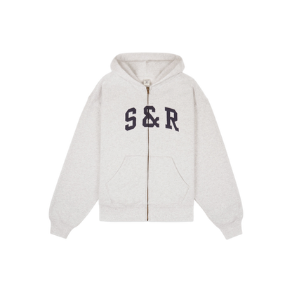 S&R Ivy Zip Hoodie - Heather Gray/Navy