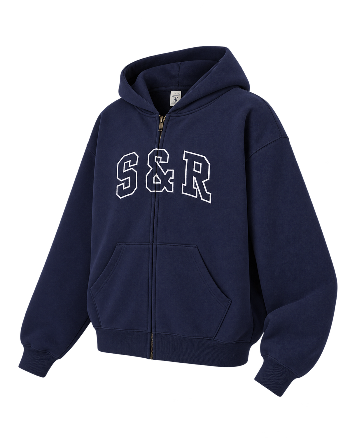 S&R Ivy Zip Hoodie - Navy/White