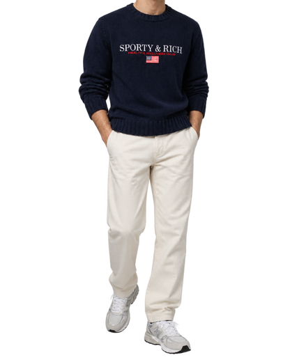 S&R Nautical Knitted Sweater - Navy