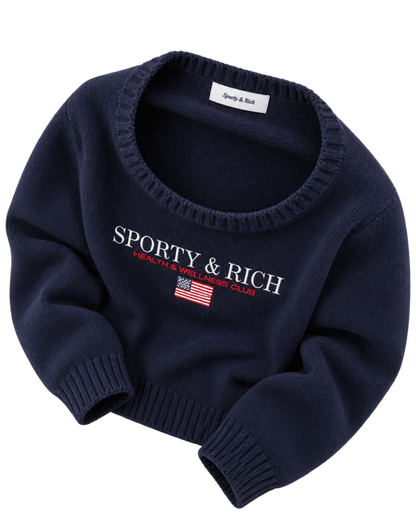 S&R Nautical Knitted Sweater - Navy