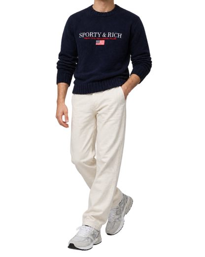 S&R Nautical Knitted Sweater - Navy