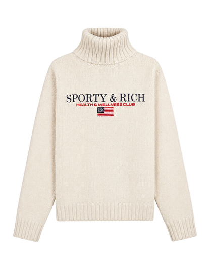 S&R Nautical Knitted Turtleneck - Ecru