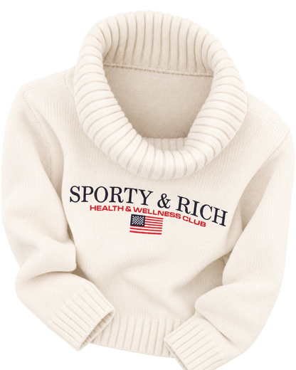 S&R Nautical Knitted Turtleneck - Ecru
