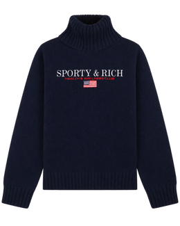 S&R Nautical Knitted Turtleneck - Navy