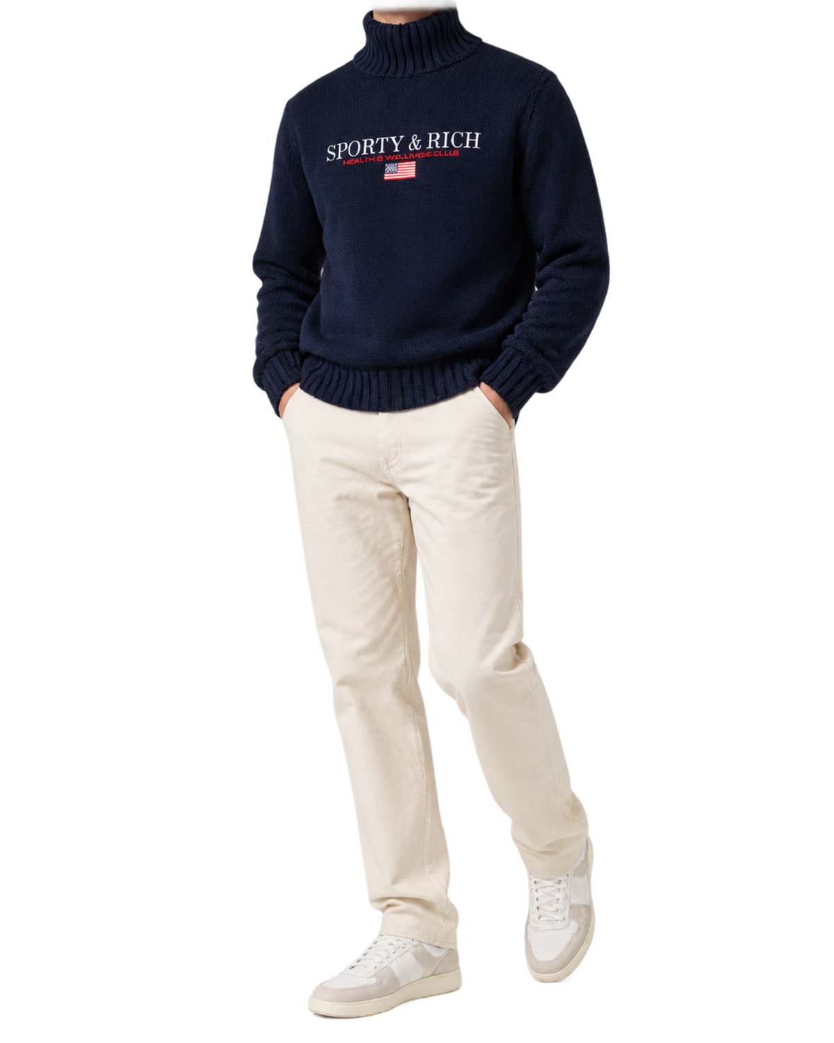 S&R Nautical Knitted Turtleneck - Navy