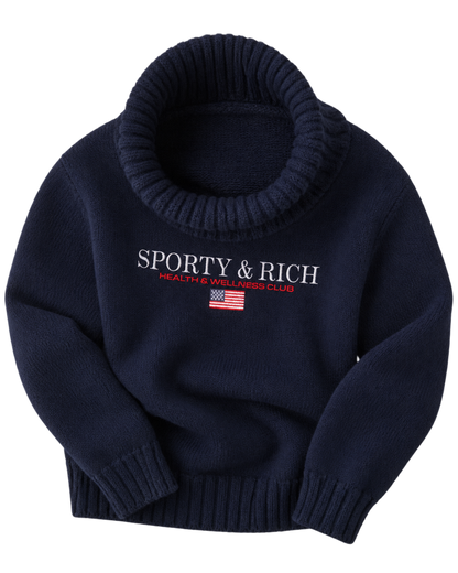 S&R Nautical Knitted Turtleneck - Navy