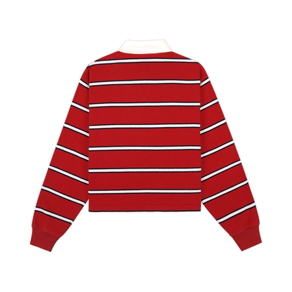 S&R Nautical Rugby Polo - Ruby/Navy/White