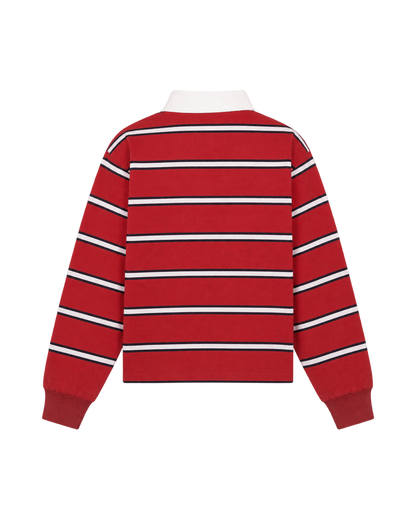 S&R Nautical Rugby Polo - Ruby/Navy/White