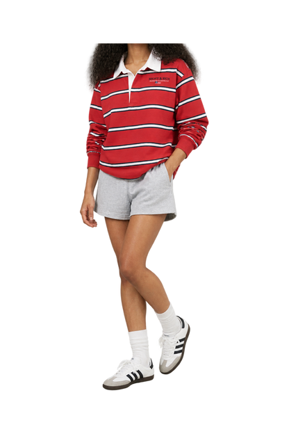 S&R Nautical Rugby Polo - Ruby/Navy/White