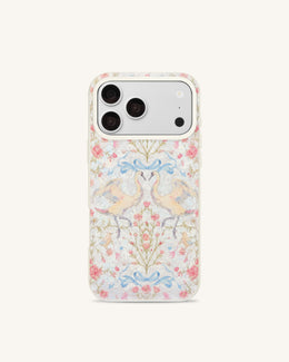 Vintage Romance Swan Pearl Shell Phone Case - White