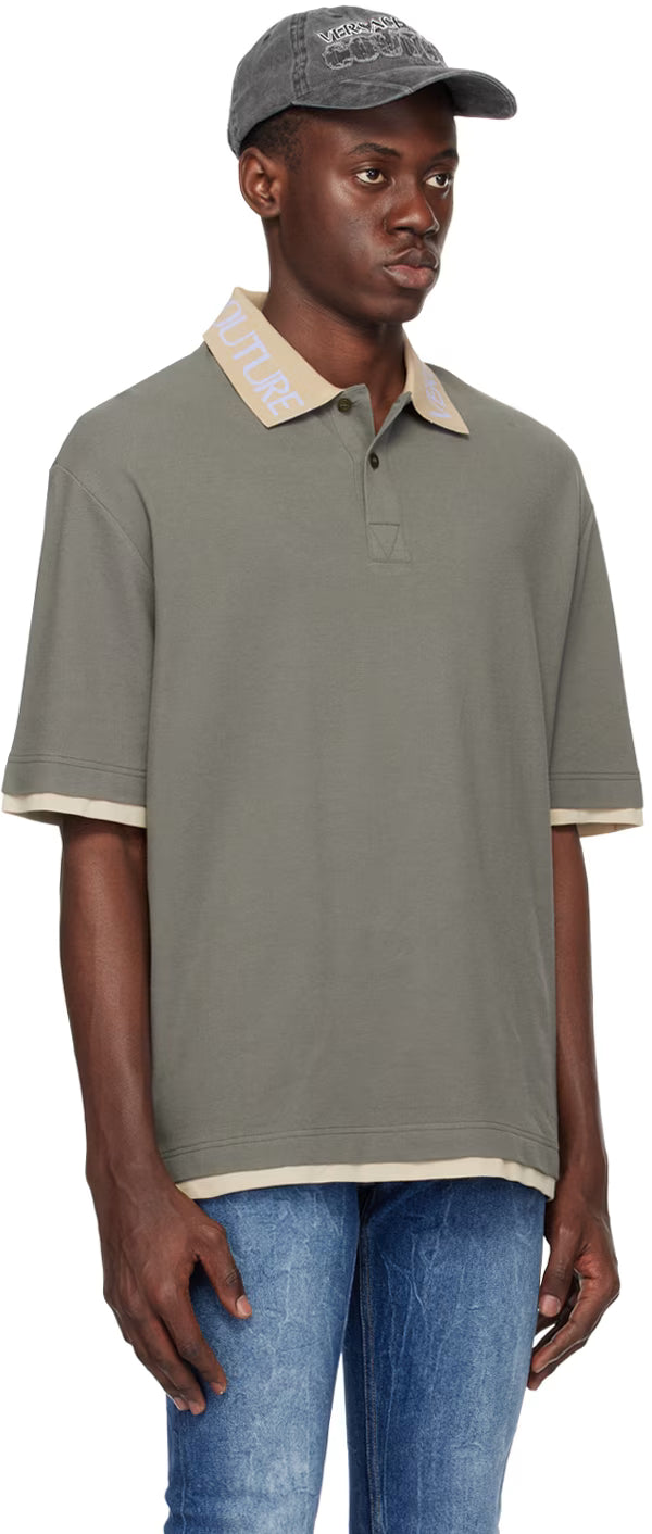Khaki Intarsia Polo
