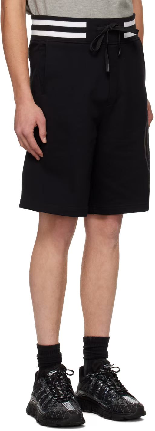 Black V-Emblem Shorts