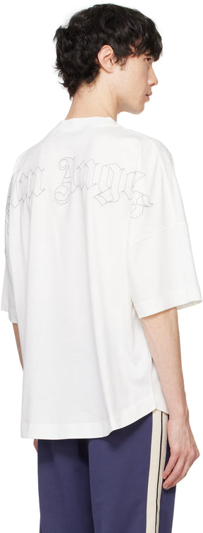 White Embroidered Monogram T-shirt