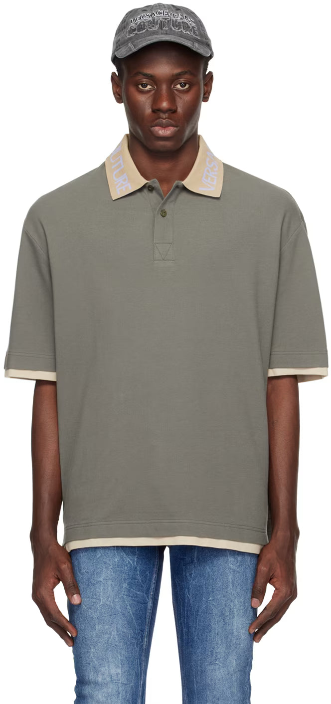 Khaki Intarsia Polo
