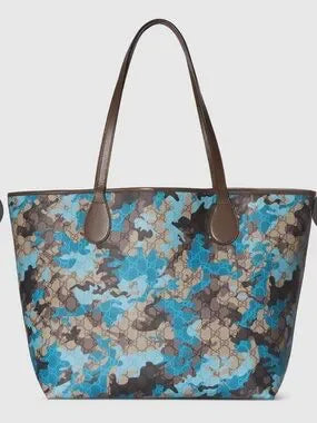 Gucci Blue Camouflage Supreme Tote