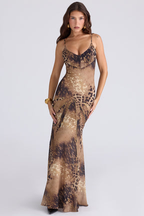 Sacha leopard print georgette panelled maxi dress - limited edition