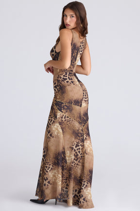 Sacha leopard print georgette panelled maxi dress - limited edition