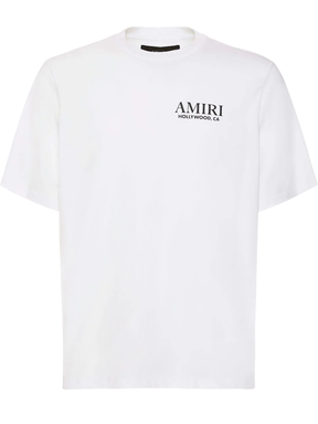 Amiri Hollywood Bones Stacked Logo T-Shirt in White