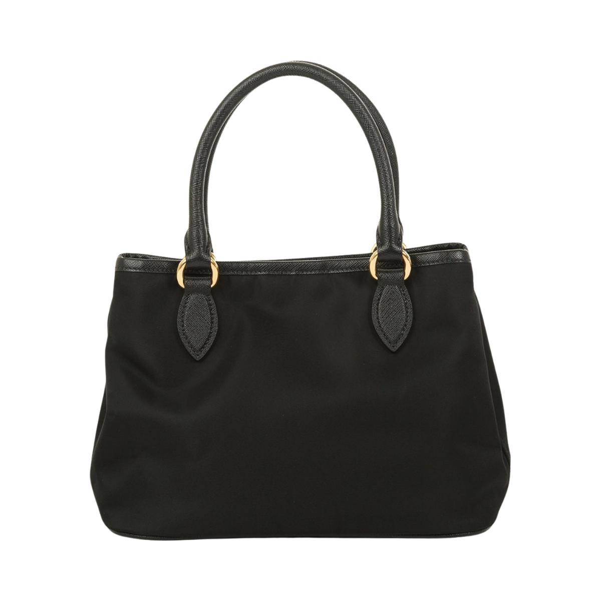 Saffiano Leather-Trimmed Tessuto Nylon Satchel w/ Strap & Authenticity Card