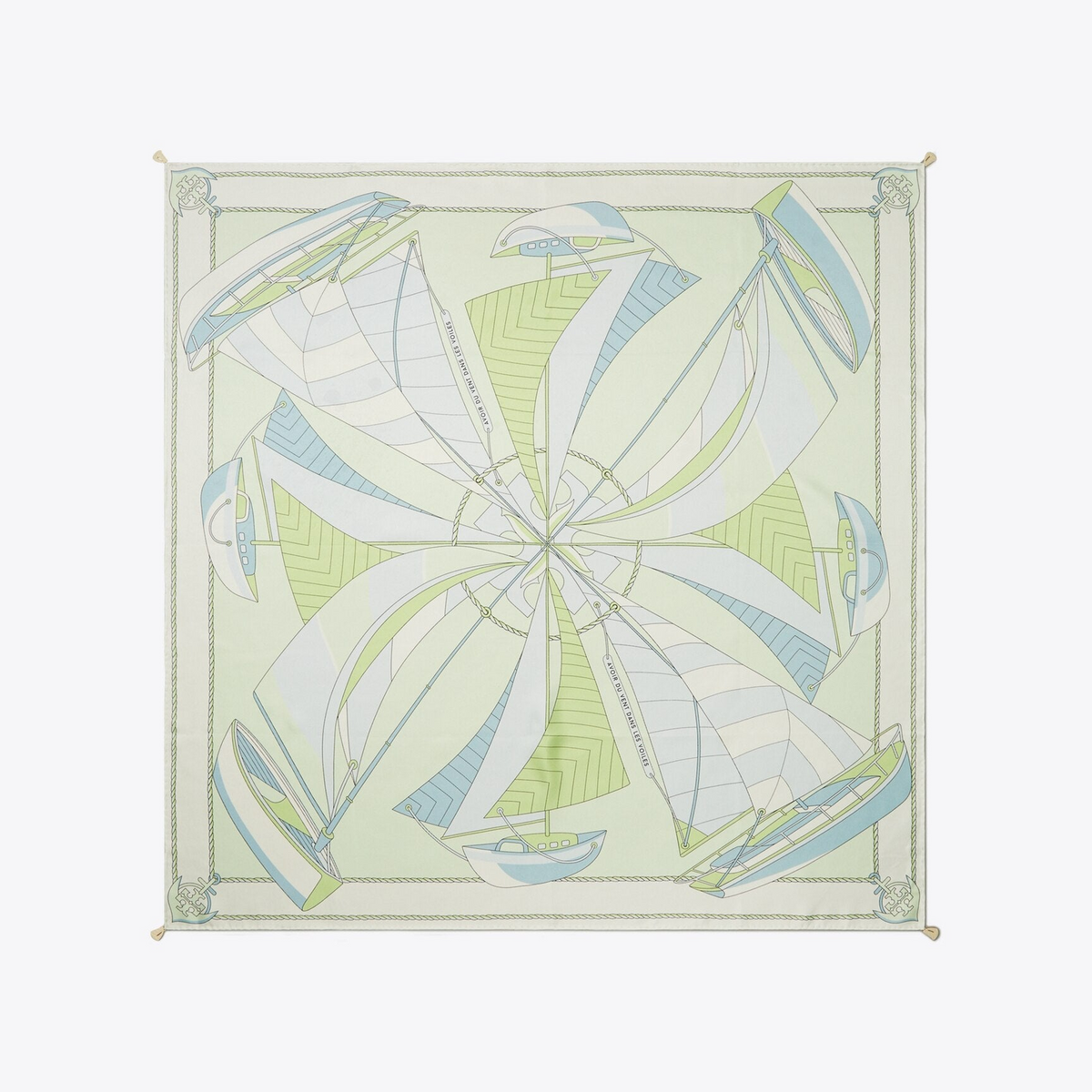 Sailboat Spiral Silk Square Scarf